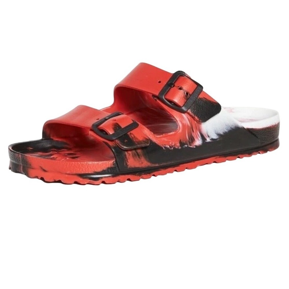 Rare  Birkenstock Arizona Eva Red/Black Marable Multicolor Sandals Size 39 M6 L8